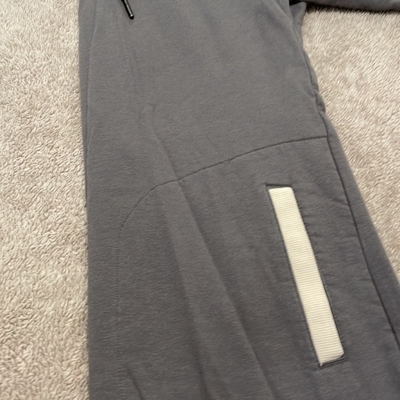 Grey and White..Colombia Slim-Fit Sweatshirt w/pockets and drawstring neck line - Picture 5 of 7